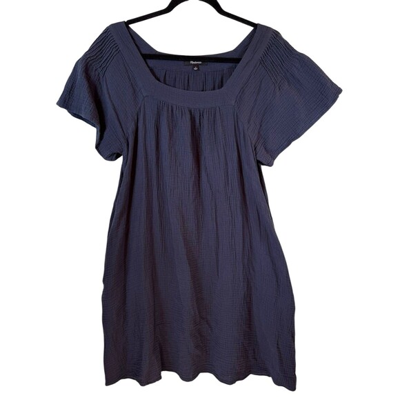Madewell Dress S Lightspun Butterfly Square‎ Neck Mini Navy Blue Coastal Beach - Picture 5 of 11